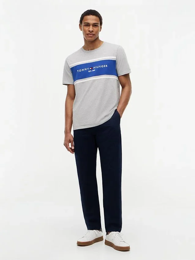 Hilfiger Block Stripe Logo T-Shirt Hilfiger Block Stripe Logo T-Shirt