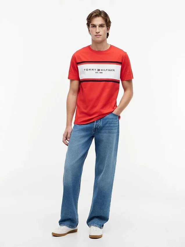 Hilfiger Block Stripe Logo T-Shirt Hilfiger Block Stripe Logo T-Shirt