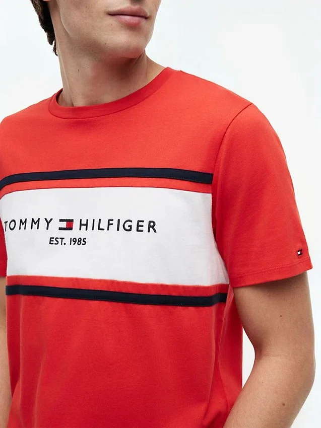 Hilfiger Block Stripe Logo T-Shirt Hilfiger Block Stripe Logo T-Shirt