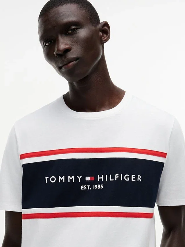 Hilfiger Block Stripe Logo T-Shirt Hilfiger Block Stripe Logo T-Shirt