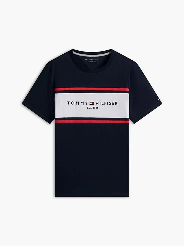 Hilfiger Block Stripe Logo T-Shirt Hilfiger Block Stripe Logo T-Shirt