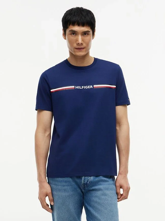 Hilfiger Signature Stripe Logo T-Shirt Hilfiger Signature Stripe Logo T-Shirt