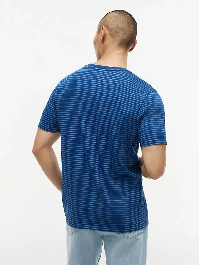 Indigo-Dyed Striped Pocket T-Shirt Indigo-Dyed Striped Pocket T-Shirt