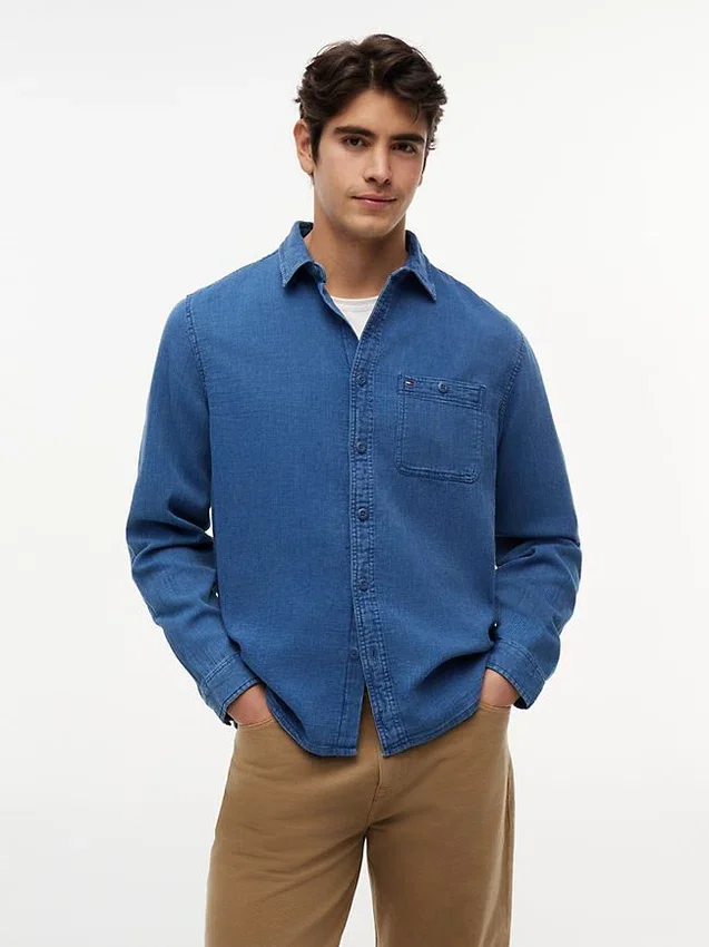 Indigo-Dyed Waffle Denim Shirt Indigo-Dyed Waffle Denim Shirt