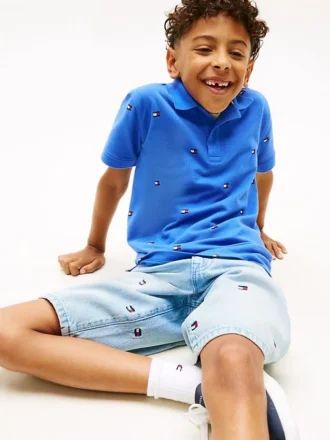 Kids’ Allover Flag Print Polo