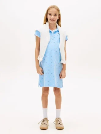 Kids’ Allover Floral Print Polo Dress
