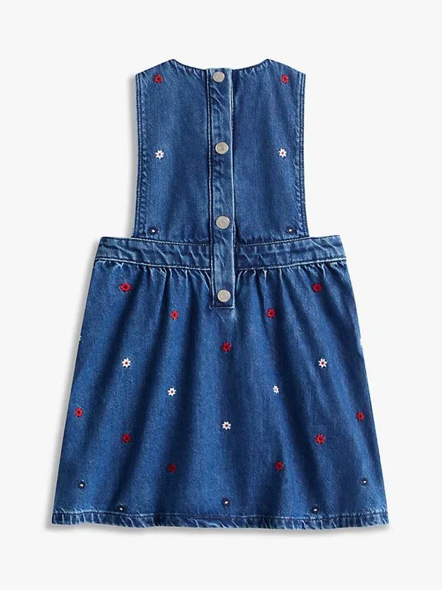 Kids’ Allover Flower Denim Jumper Dress Kids’ Allover Flower Denim Jumper Dress