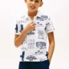 Kids’ Allover Logo Stretch Polo