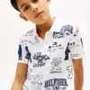 Kids’ Allover Logo Stretch Polo