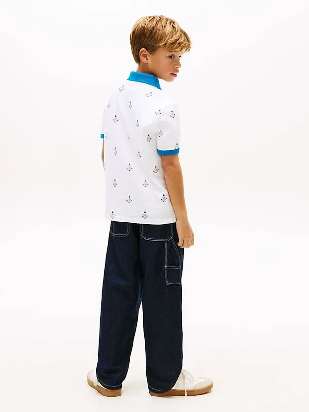 Kids’ Allover Nautical Logo Stretch Polo Kids’ Allover Nautical Logo Stretch Polo