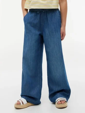 Kids’ Chambray Wide Leg Pull-On Pant