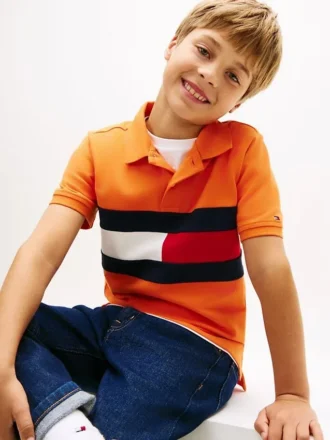 Kids’ Colorblock Flag Stretch Polo
