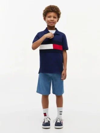 Kids’ Colorblock Flag Stretch Polo
