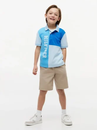Kids’ Colorblock Logo Stretch Polo