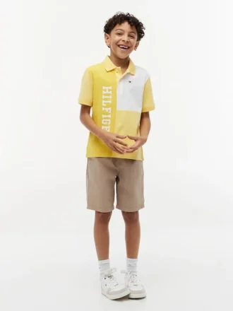 Kids’ Colorblock Logo Stretch Polo
