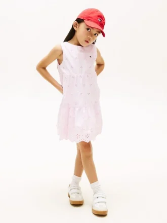 Kids’ Embroidered Eyelet Bow Dress