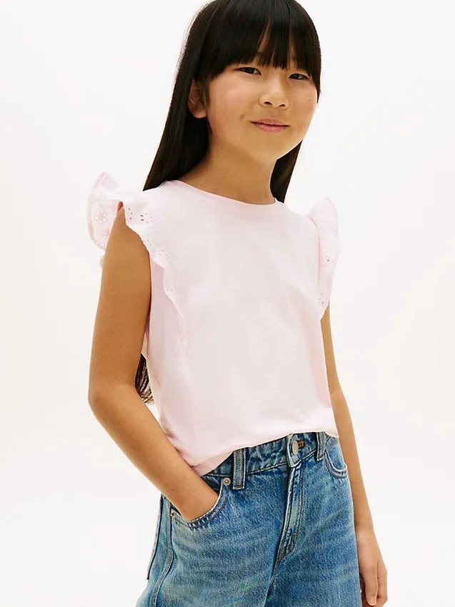 Kids’ Embroidered Eyelet Flutter T-Shirt Kids’ Embroidered Eyelet Flutter T-Shirt