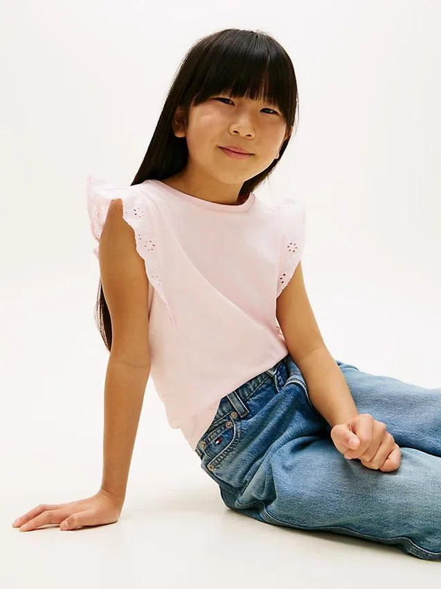 Kids’ Embroidered Eyelet Flutter T-Shirt Kids’ Embroidered Eyelet Flutter T-Shirt