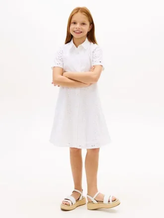 Kids’ Embroidered Eyelet Shirtdress