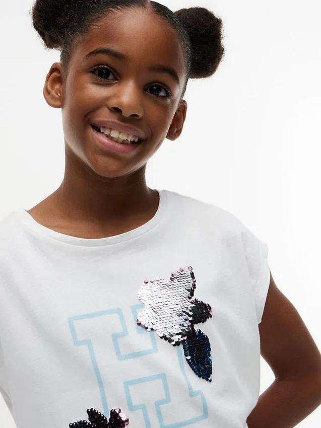 Kids’ Flip Sequin Floral Logo T-Shirt Kids’ Flip Sequin Floral Logo T-Shirt