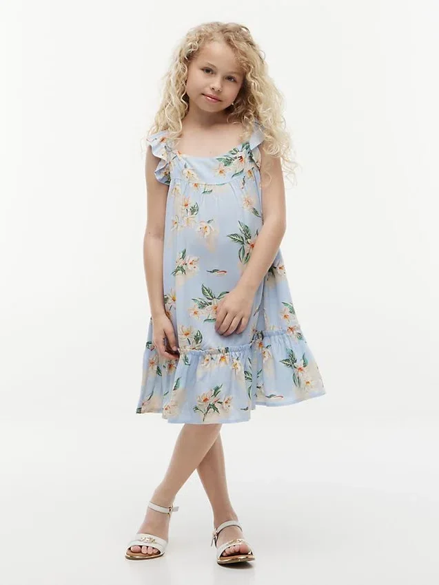 Kids’ Floral Print Ruffle Dress Kids’ Floral Print Ruffle Dress