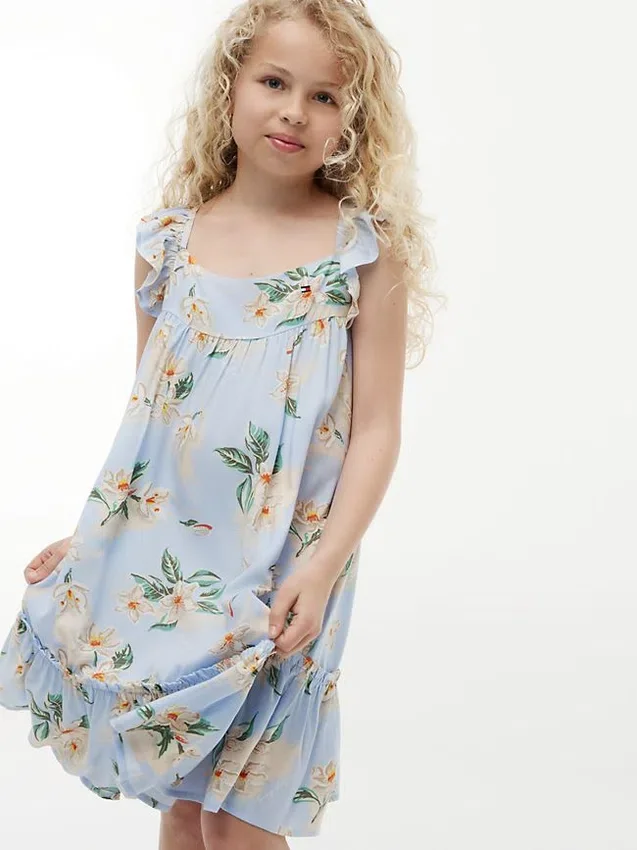 Kids’ Floral Print Ruffle Dress Kids’ Floral Print Ruffle Dress