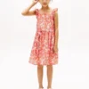 Kids’ Floral Print Ruffle-Strap Dress