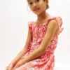 Kids’ Floral Print Ruffle-Strap Dress