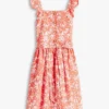 Kids’ Floral Print Ruffle-Strap Dress