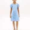 Kids’ Gingham Puff-Sleeve Dress