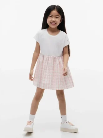 Kids’ Gingham Seersucker Combo Dress