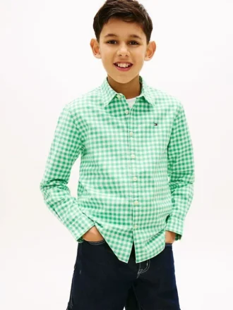 Kids’ Gingham Stretch Oxford Shirt