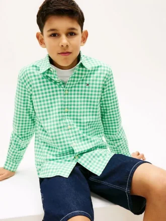 Kids’ Gingham Stretch Oxford Shirt