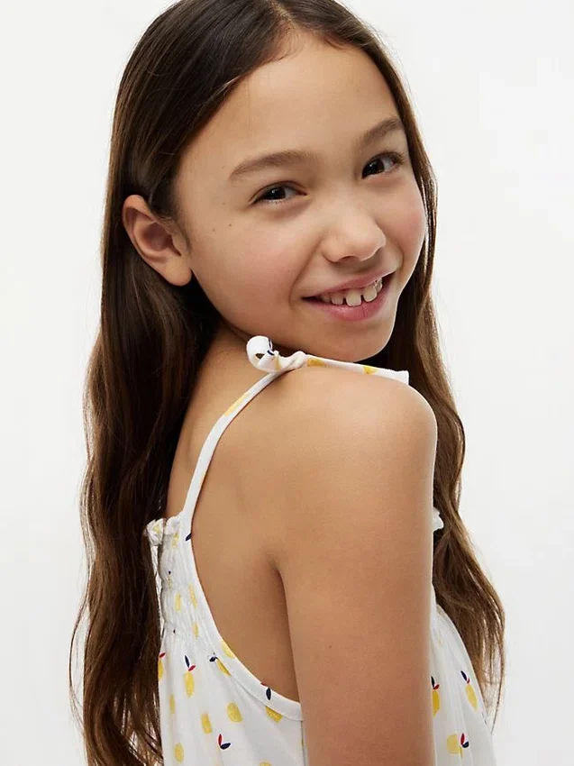 Kids’ Lemon Print Smocked Sundress Kids’ Lemon Print Smocked Sundress