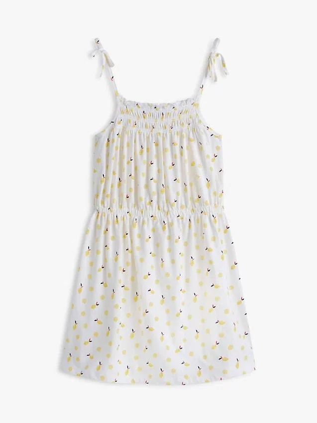 Kids’ Lemon Print Smocked Sundress Kids’ Lemon Print Smocked Sundress
