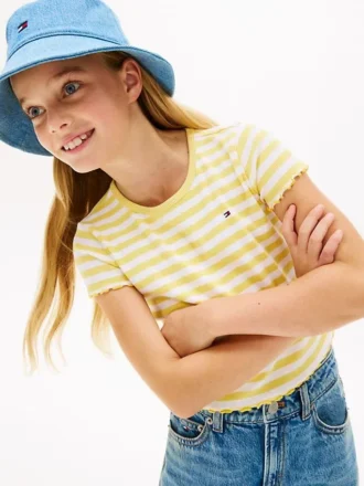 Kids’ Lettuce-Trim Ribbed Top