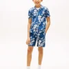 Kids’ Linen-Cotton Blend Floral Short