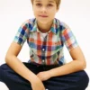 Kids’ Linen-Cotton Blend Madras Shirt
