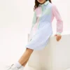 Kids’ Mixed Stripe Stretch Shirtdress