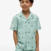 Kids’ Monogram Logo Striped Camp Shirt Kids’ Monogram Logo Striped Camp Shirt