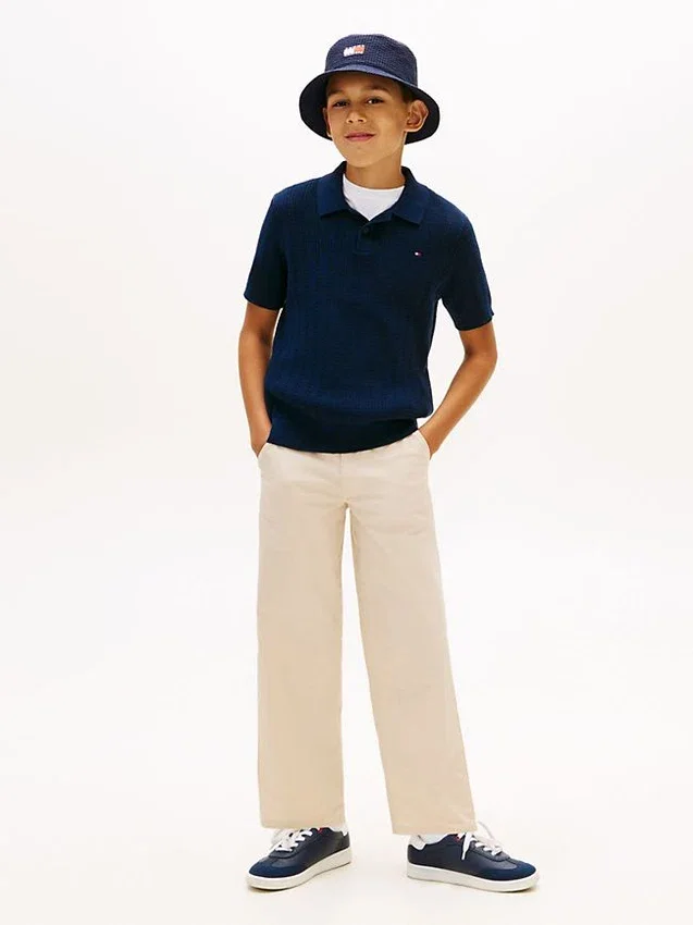Kids’ Open Knit Sweater Polo Kids’ Open Knit Sweater Polo
