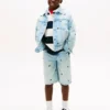 Kids’ Oversize Wavy Flag Denim Jacket Kids’ Oversize Wavy Flag Denim Jacket