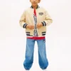 Kids’ Peached Twill Varsity Bomber