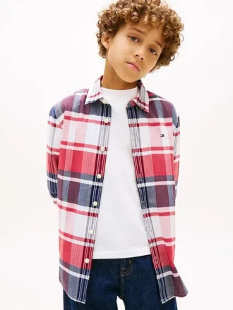 Kids’ Plaid Stretch Oxford Shirt Kids’ Plaid Stretch Oxford Shirt