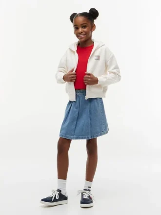 Kids’ Pleated Denim Skirt