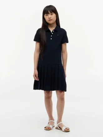 Kids’ Pleated Stretch Polo Dress