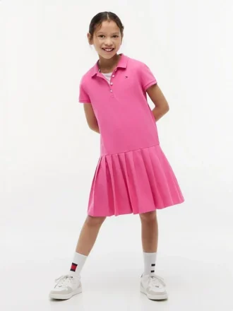 Kids’ Pleated Stretch Polo Dress