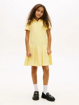 Kids’ Pleated Stretch Polo Dress