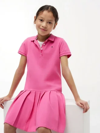 Kids’ Pleated Stretch Polo Dress
