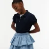 Kids’ Puff-Sleeve Stretch Polo